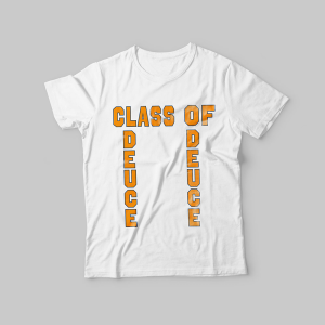 Orange letters with Blue outline, Class of  Deuce Deuce Shirt