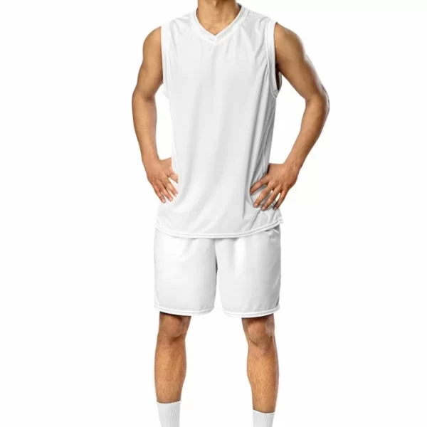 All-Over Print Recycled Unisex Basketball Jersey -White