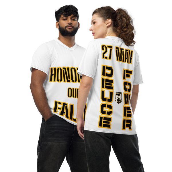 HONOR OUR FALLEN DEUCE FOWER Recycled Unisex Sports Jersey