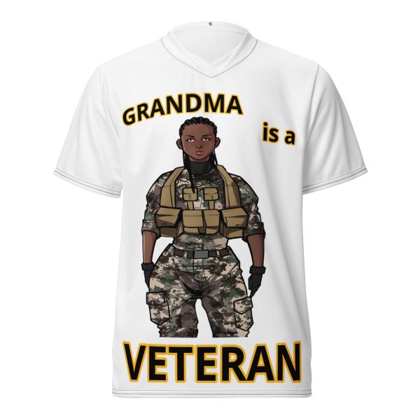 GRANDMA IS A VETERAN DEUCE TREE Recycled Unisex Sports Jersey