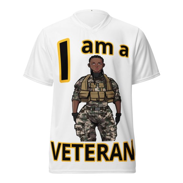 I AM A VETERAN DEUCE TREE Recycled Unisex Sports Jersey