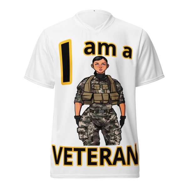 I AM A VETERAN DEUCE TREE Recycled Unisex Sports Jersey