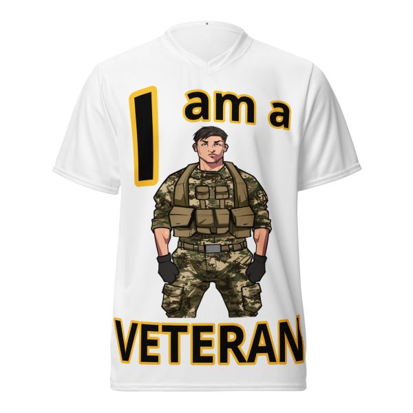 I AM A VETERAN DEUCE TREE Recycled Unisex Sports Jersey