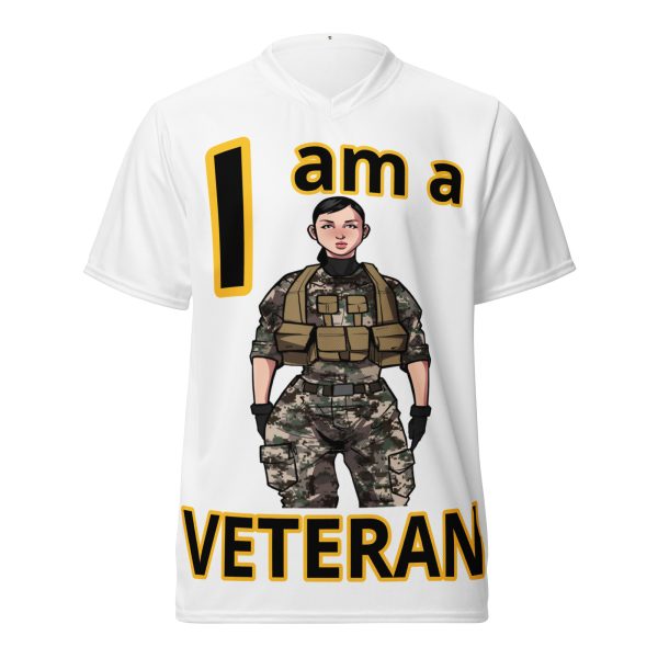 I AM A VETERAN DEUCE TREE Recycled Unisex Sports Jersey