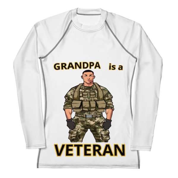 GRANDPA IS A VETERAN DEUCE TREE Women's Rash Guard