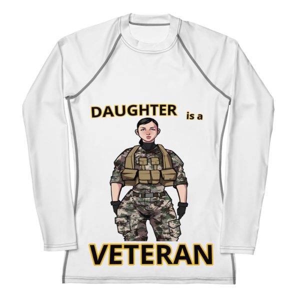 DAUGHTER IS A VETERAN DEUCE TREE Women's Rash Guard