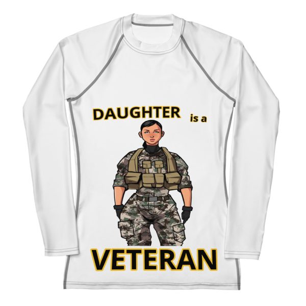 DAUGHTER IS A VETERAN DEUCE TREE Women's Rash Guard