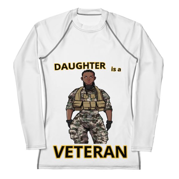 DAUGHTER IS A VETERAN DEUCE TREE Women's Rash Guard