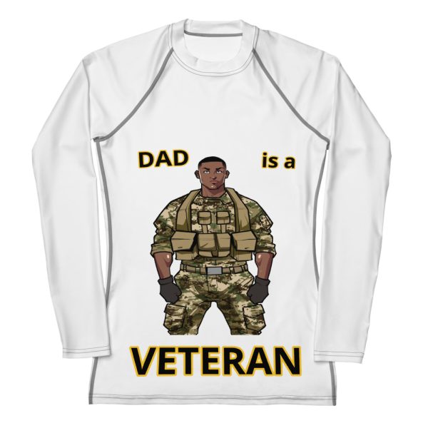 DAD IS A VETERAN DEUCE TREE Women's Rash Guard