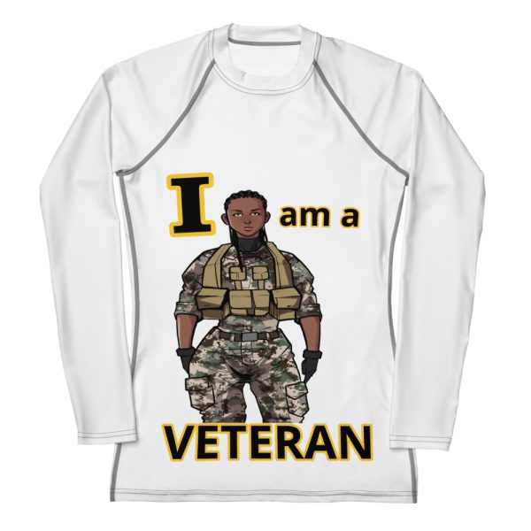 I AM A VETERAN DEUCE TREE Women's Rash Guard