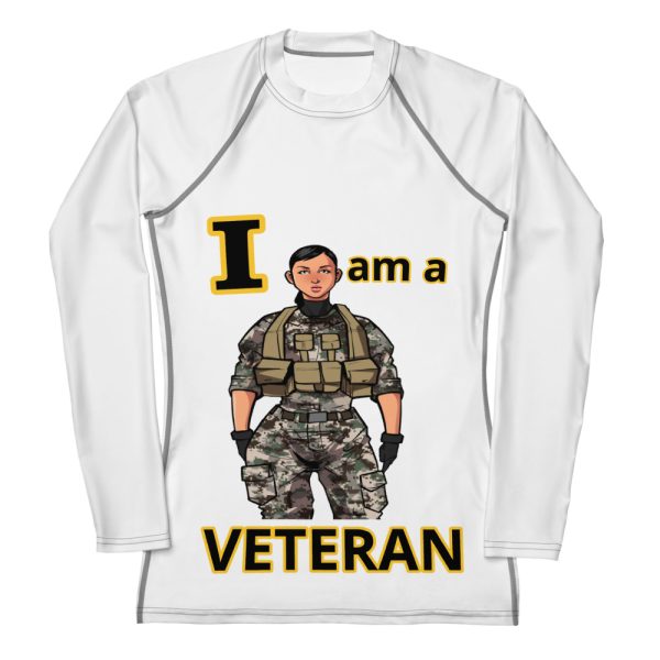 I AM A VETERAN DEUCE TREE Women's Rash Guard