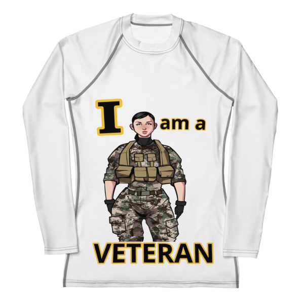 I AM A VETERAN DEUCE TREE Women's Rash Guard