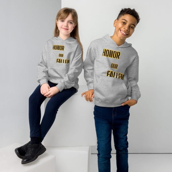 HONOR OUR FALLEN DEUCE FOWER Kids Fleece Hoodie