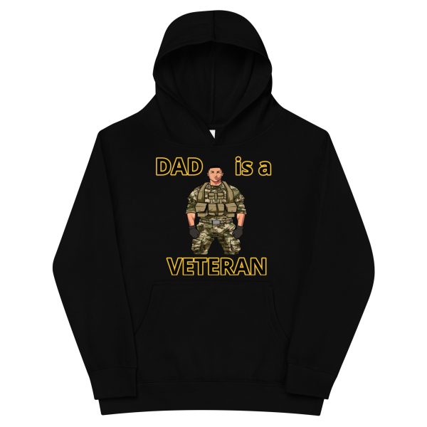 DAD IS A VETERAN DEUCE TREE Kids Fleece Hoodie