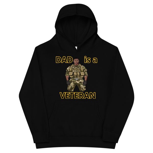 DAD IS A VETERAN DEUCE TREE Kids Fleece Hoodie