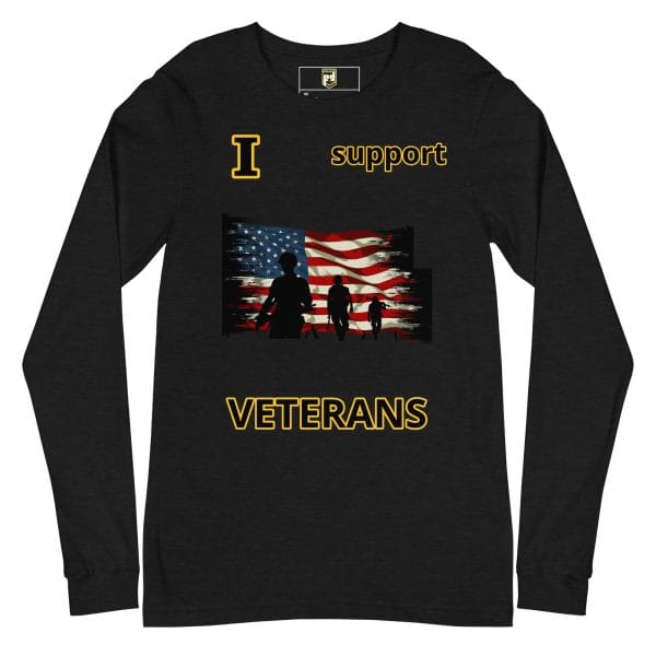 I SUPPORT VETERANS DEUCE TREE Unisex Long Sleeve Tee