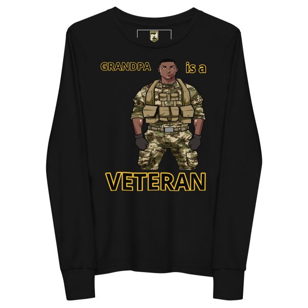 GRANDPA IS A VETERAN DEUCE TREE Youth Long Sleeve Tee