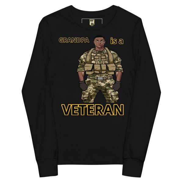 GRANDPA IS A VETERAN DEUCE TREE Youth Long Sleeve Tee