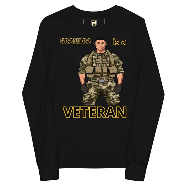 GRANDPA IS A VETERAN DEUCE TREE Youth Long Sleeve Tee