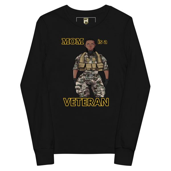 MOM IS A VETERAN DEUCE TREE Youth Long Sleeve Tee