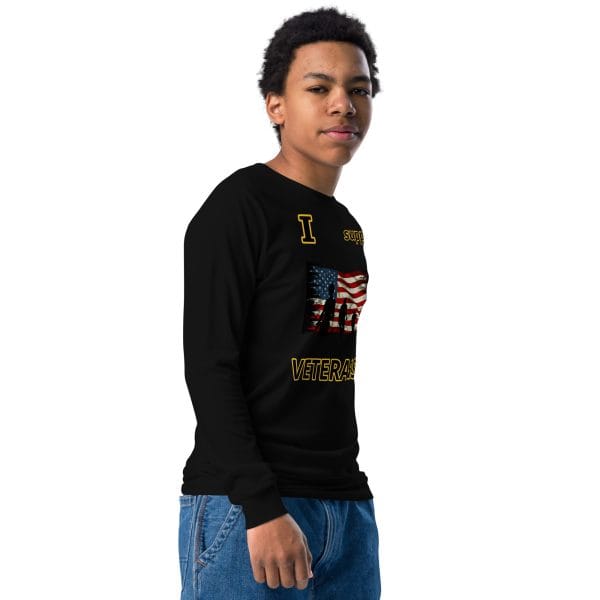 I SUPPORT VETERANS DEUCE TREE Youth Long Sleeve Tee