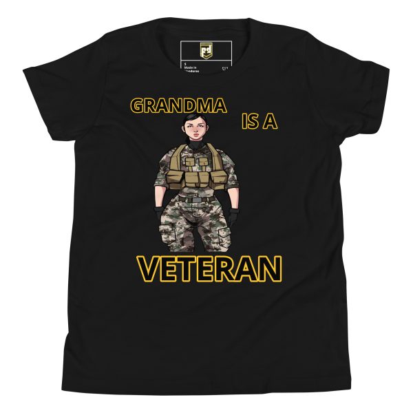 GRANDMA IS A VETERAN DEUCE TREE Youth Short Sleeve T-Shirt