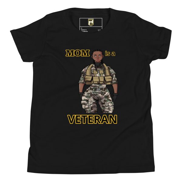 MOM IS A VETERAN DEUCE TREE Youth Short Sleeve T-Shirt