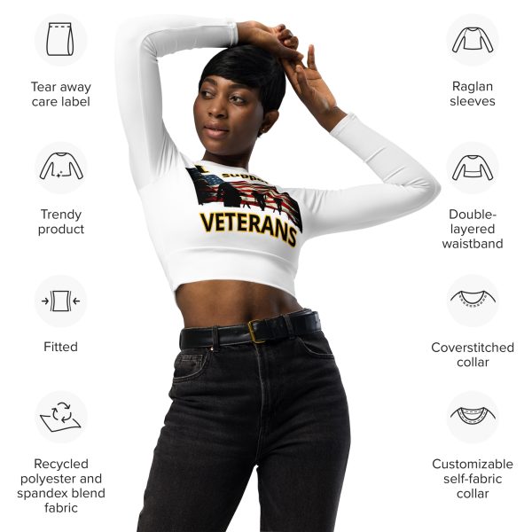 I support VETERANS TOO FOWER Recycled Long-Sleeve Crop Top