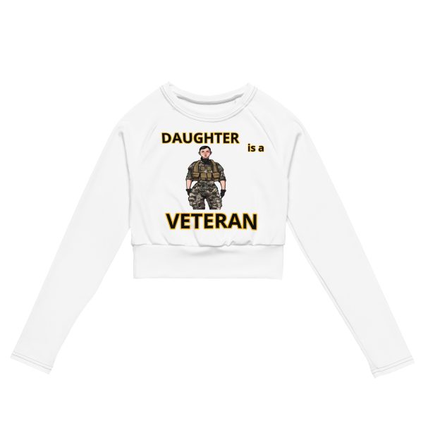 DAUGHTER IS A VETERAN TOO FOWER Recycled Long-Sleeve Crop Top