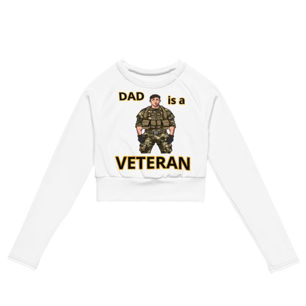 DAD IS A VETERAN TOO FOWER Recycled Long-Sleeve Crop Top