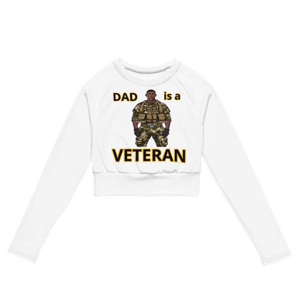 DAD IS A VETERAN TOO FOWER Recycled Long-Sleeve Crop Top