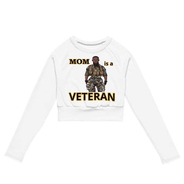 MOM IS A VETERAN TOO FOWER Recycled Long-Sleeve Crop Top