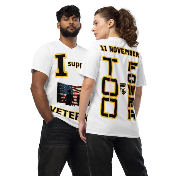 I support VETERANS TOO FOWER Recycled Unisex Sports Jersey