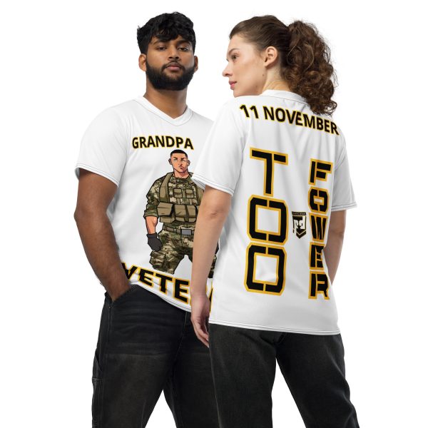 GRANDPA IS A VETERAN TOO FOWER Recycled Unisex Sports Jersey