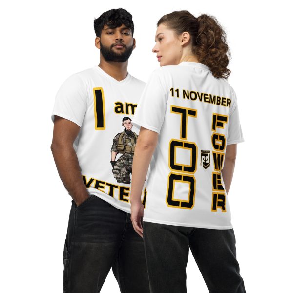 I AM A VETERAN TOO FOWER Recycled Unisex Sports Jersey