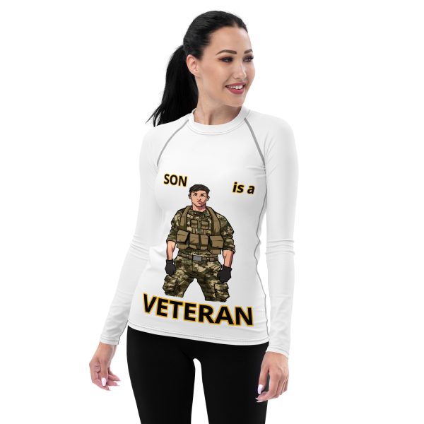 SON IS A  VETERAN TOO FOWER Women's Rash Guard