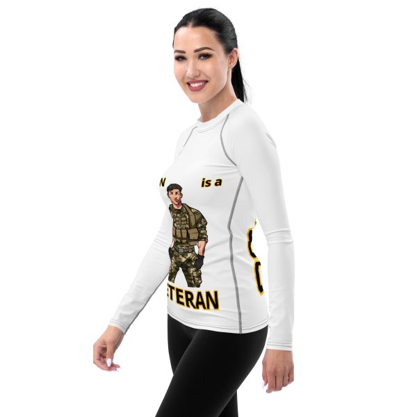 SON IS A  VETERAN TOO FOWER Women's Rash Guard - Image 3