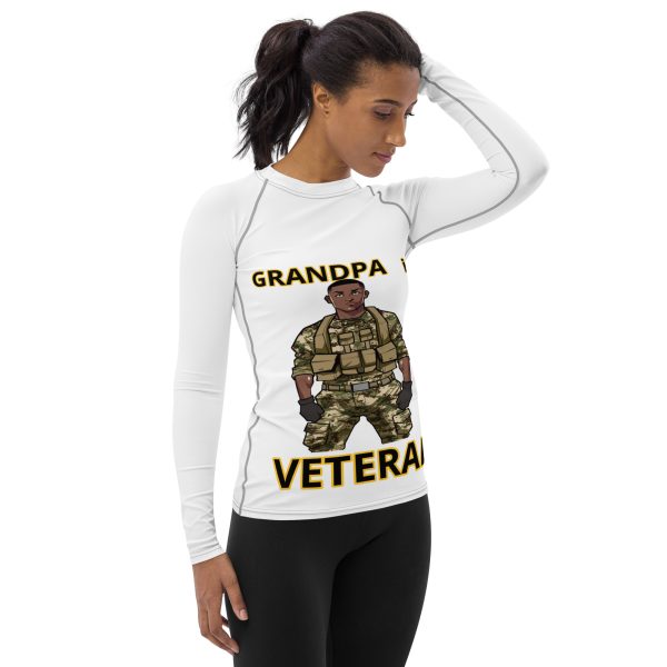 GRANDPA IS A VETERAN TOO FOWER Women's Rash Guard - Image 4