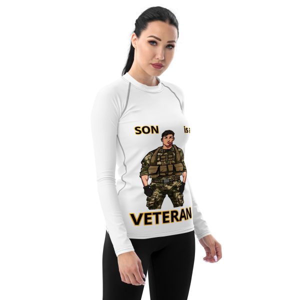 SON IS A  VETERAN TOO FOWER Women's Rash Guard - Image 4