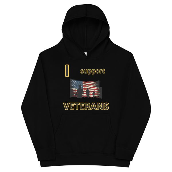 I support VETERANS TOO FOWER Kids Fleece Hoodie