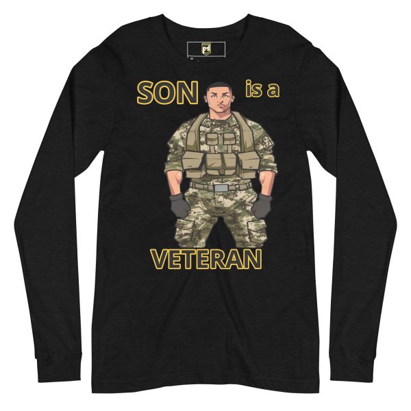 SON IS A  VETERAN TOO FOWER Unisex Long Sleeve Tee