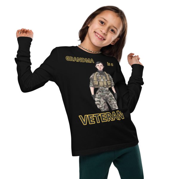 GRANDMA IS A VETERAN TOO FOWER Youth Long Sleeve Tee