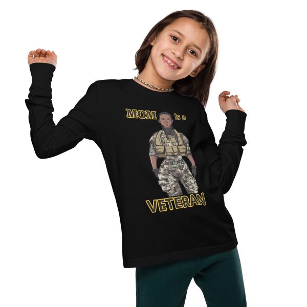 MOM IS A VETERAN TOO FOWER Youth Long Sleeve Tee