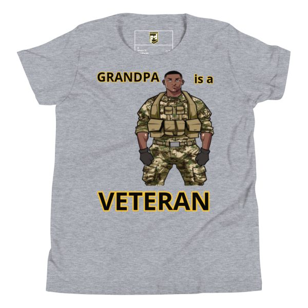 GRANDPA IS A VETERAN TOO FOWER Youth Short Sleeve T-Shirt