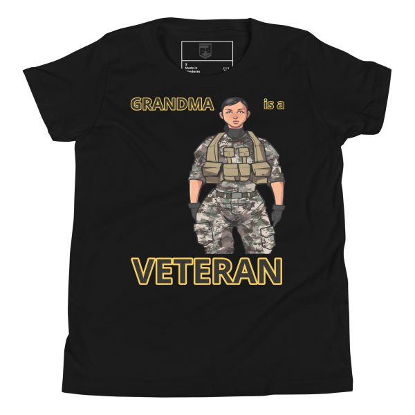 GRANDMA IS A VETERAN TOO FOWER Youth Short Sleeve T-Shirt