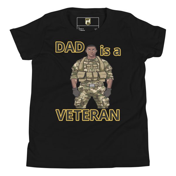 DAD IS A VETERAN TOO FOWER Youth Short Sleeve T-Shirt