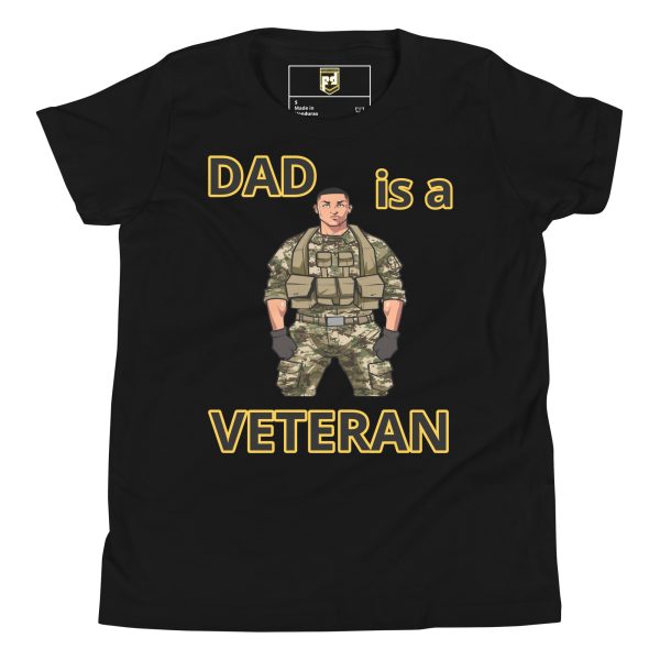 DAD IS A VETERAN TOO FOWER Youth Short Sleeve T-Shirt