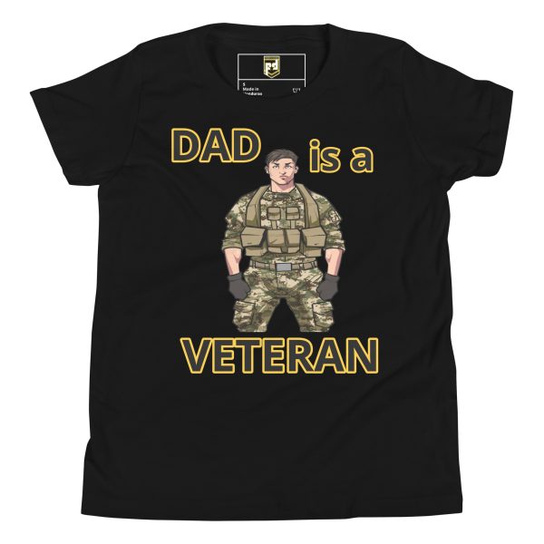 DAD IS A VETERAN TOO FOWER Youth Short Sleeve T-Shirt