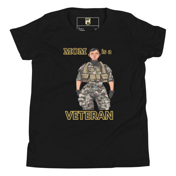 MOM IS A VETERAN TOO FOWER Youth Short Sleeve T-Shirt