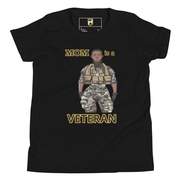 MOM IS A VETERAN TOO FOWER Youth Short Sleeve T-Shirt